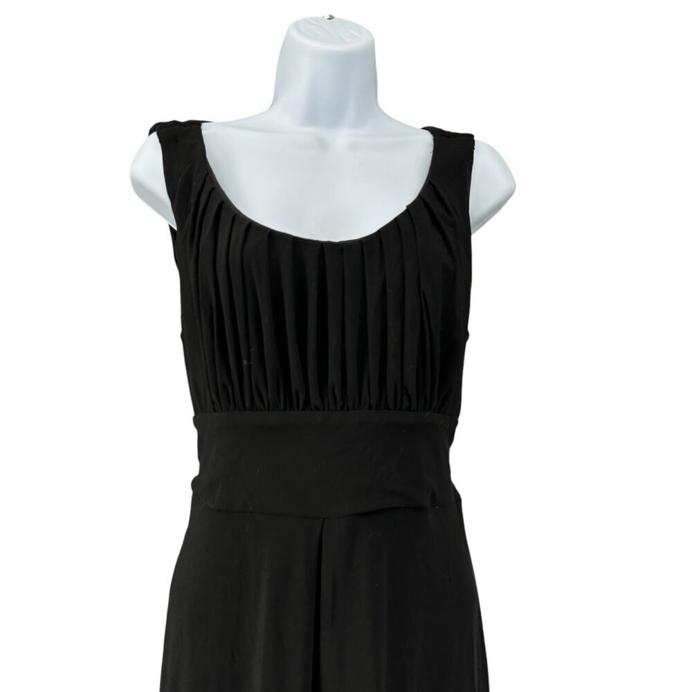 Julian Taylor Sleeveless Empire Waist Fit and Flair Midi Long Dress Basics Black - Picture 3 of 7